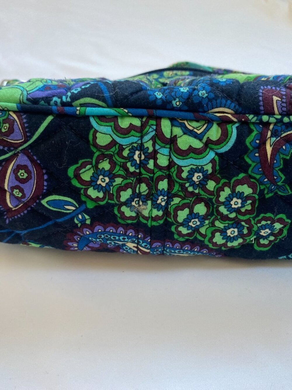 VERA BRADLEY Green Blue Rhapsody Paisley Quilted Bag Purse, EUC - Picture 6 of 10